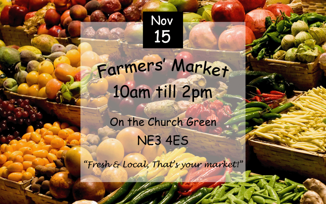 Farmers’ Market 15th November 2025 10.00 – 2.00pm