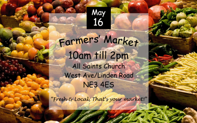 Our next Farmer’s Market is on 16th May 10.00am – 2-00pm